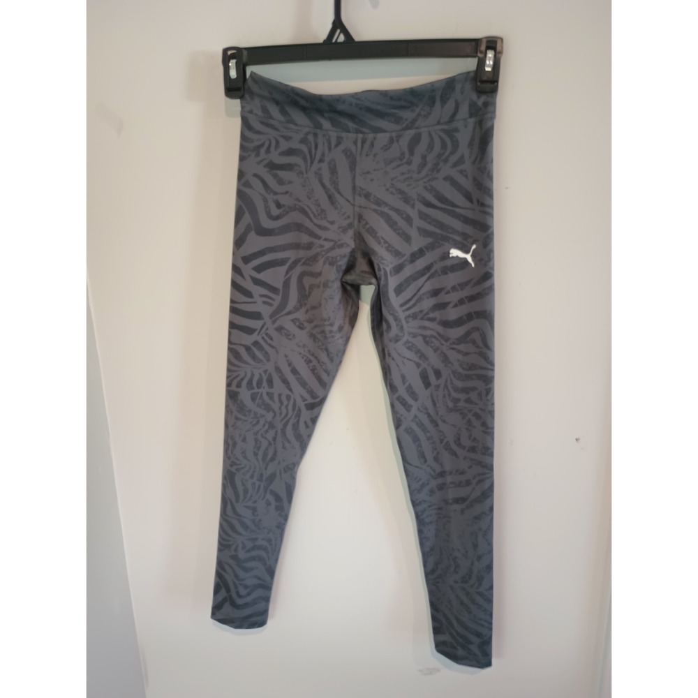 Puma Girls Youth Medium M (11-12) DryCell Leggings Gray Animal Print Athletic